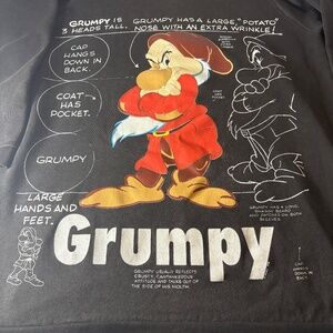 VTG 90s Disney Mickey Unlimited Jerry Leigh Grumpy Sweatshirt Black 22 in chest